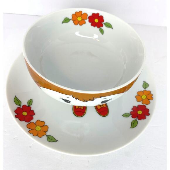 Fred Roberts 70s Farm Girl Stacking Porcelain Bowl Dish Set Japan Childs Vtg - Picture 2 of 13